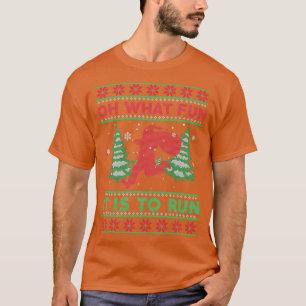 Oh What Fun It Is To Run Christmas Running Gift Sa T-Shirt