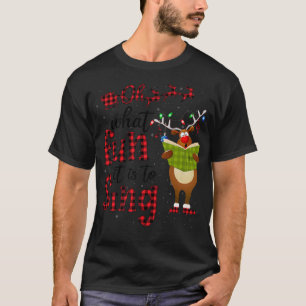 Oh What Fun It Is To Sing Music Cute Reindeer Sing T-Shirt