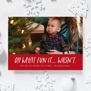 Oh what fun it wasn't funny Christmas photo Holiday Card