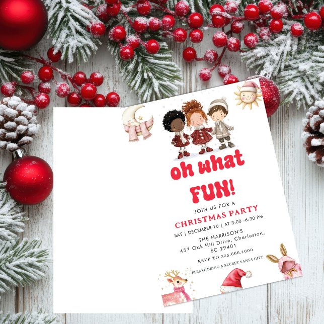 Oh What Fun,Kind Christma Holiday Party Invitation (Creator Uploaded)