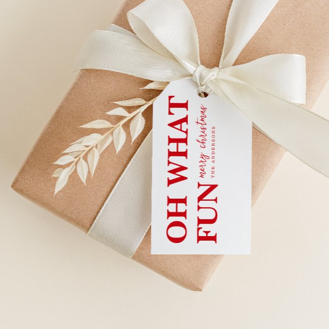 Oh What Fun Merry Christmas Custom Name Tag (Creator Uploaded)
