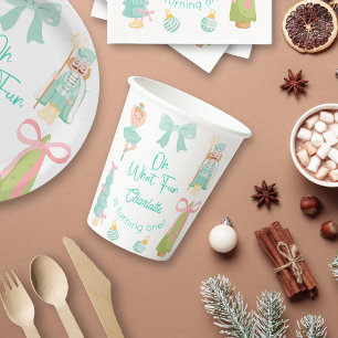 Oh What Fun Mint Nutcracker Birthday Paper Cups