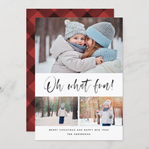 Oh What Fun Modern Brush Script Holiday Card