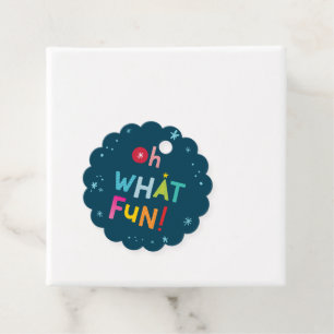 OH WHAT FUN modern colourful typography Favour Tags