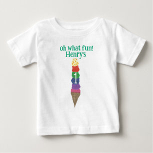 Oh what fun! Personalised first birthday ice cream Baby T-Shirt