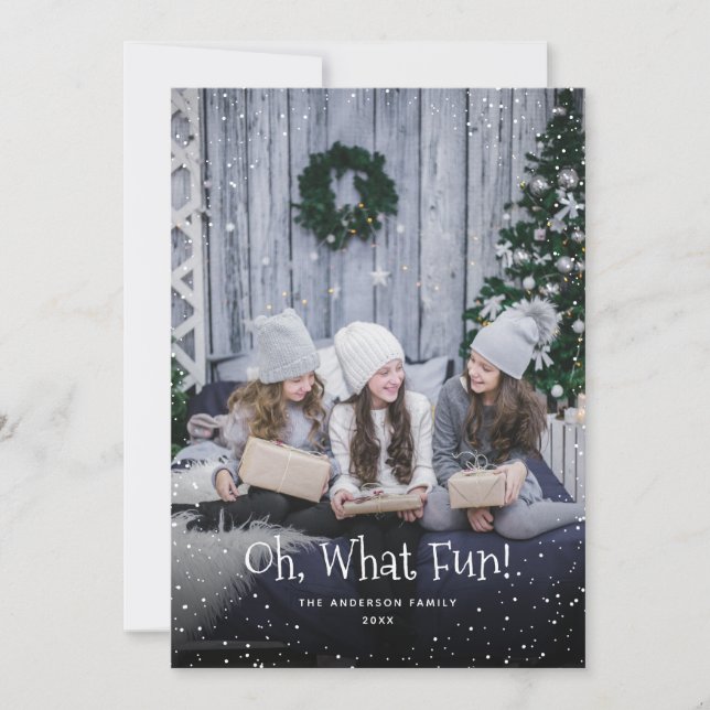 Oh, What Fun Photo Christmas Holiday Card (Front)