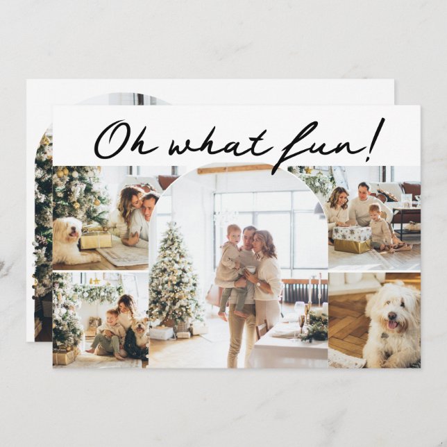 Oh What Fun Photo Christmas Personalised Holiday Card (Front/Back)