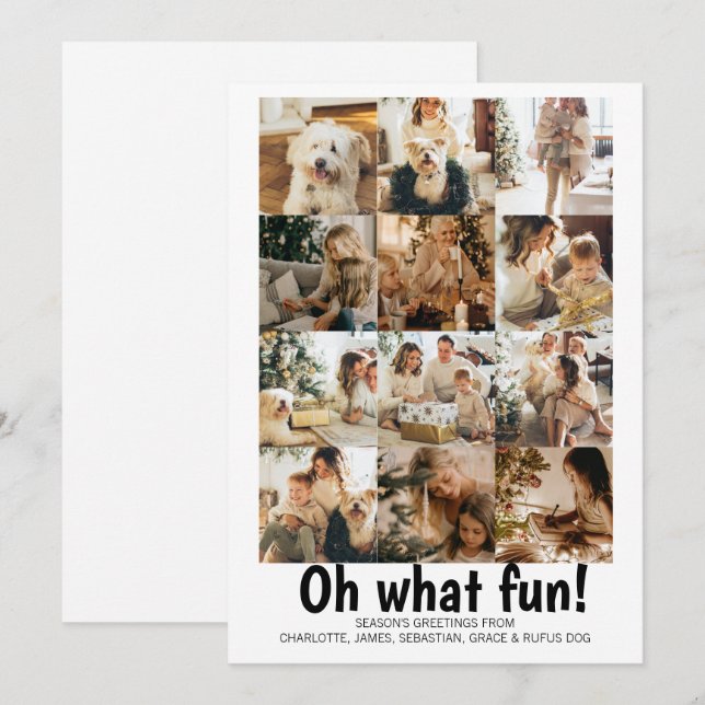 Oh What Fun Photo Christmas Personalised Holiday Card (Front/Back)