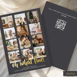 Oh What Fun Photo Christmas Personalised QR Code