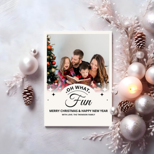 Oh What Fun Photo Modern Christmas Holiday Card (Oh What Fun Photo Modern Christmas Holiday Card)