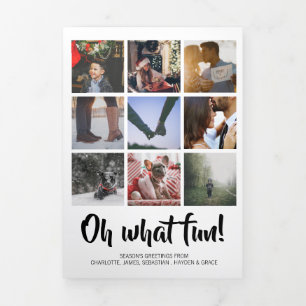 Oh What Fun Photo Personalised Christmas Tri-Fold Holiday Card