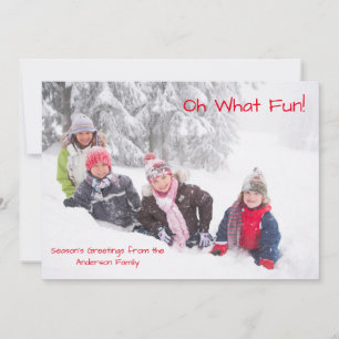 Oh What Fun Photo Red Dots - Christmas Card