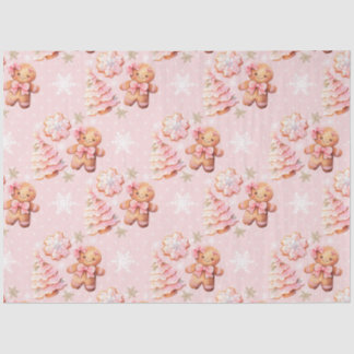 Oh what Fun pink gingerbread man pink Christmas Tissue Paper