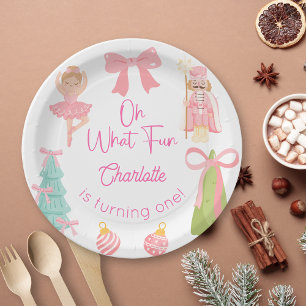 Oh What Fun Pink Nutcracker Birthday Paper Plate