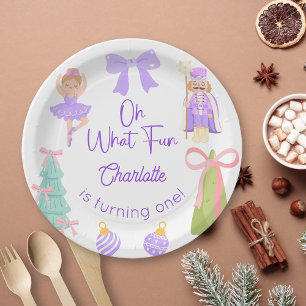 Oh What Fun Purple Nutcracker Birthday Paper Plate