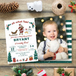 Oh What Fun Santa Claus Christmas Birthday Photo Invitation<br><div class="desc">Oh What Fun Santa Claus Christmas Holiday Birthday Invitation</div>