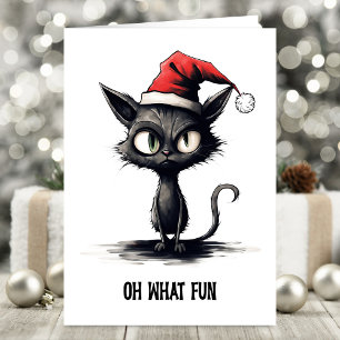 Oh What Fun Sarcastic Cat Christmas Card