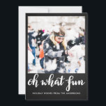 Oh What Fun Script Christmas | Chalkboard | Photo Holiday Card<br><div class="desc">Oh What Fun Script Christmas | Chalkboard | Photo</div>