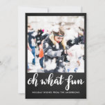 Oh What Fun Script Christmas | Chalkboard | Photo Holiday Card<br><div class="desc">Oh What Fun Script Christmas | Chalkboard | Photo</div>