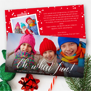Oh What Fun Simple Script Modern Minimalist Photo Holiday Card