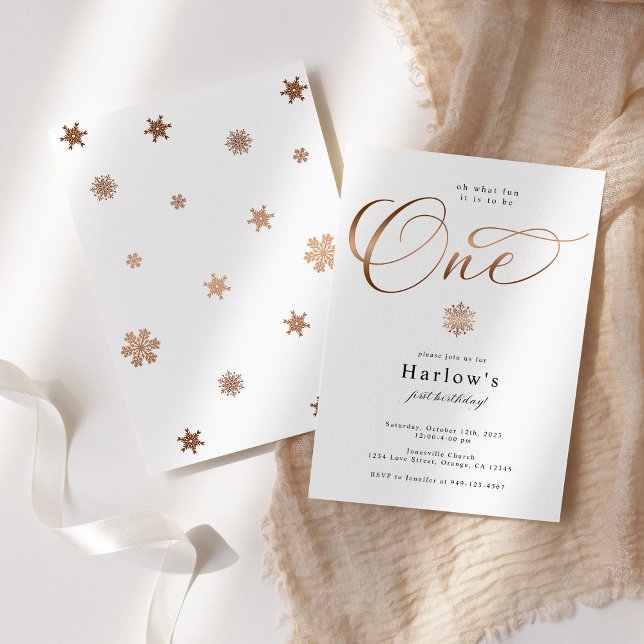 Oh what Fun Snowflake 1st Birthday Invitation (Creator Uploaded)