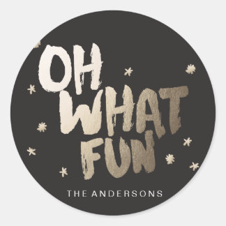OH WHAT FUN STICKER Christmas sticker