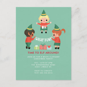 Oh What Fun! Time to Elf around. Invitation Postcard