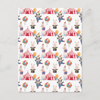 'Oh what fun to be had' Circus Theme Paper Plate Postcard