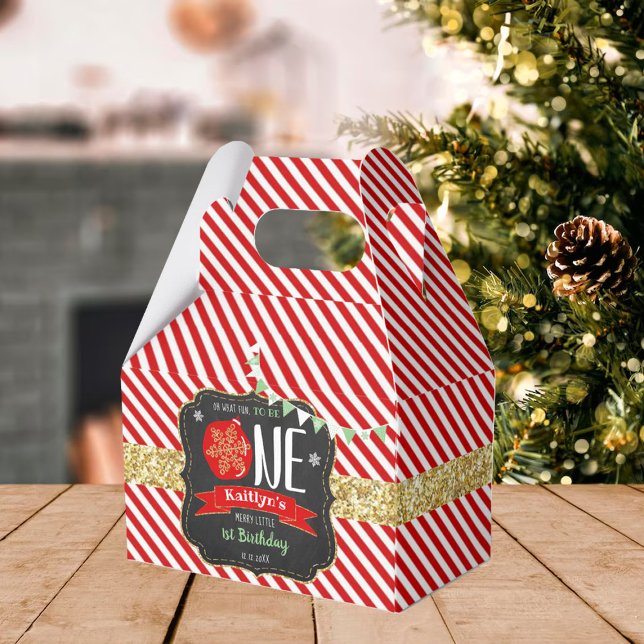 Oh What Fun To Be One! Christmas 1st Birthday Favour Box (Creator Uploaded)