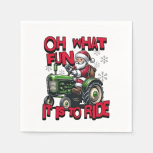 Oh What Fun To is it To Ride Christmas Farmers Napkin