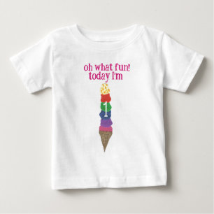 Oh what fun today I'm 1 first birthday ice cream Baby T-Shirt