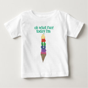 Oh what fun today I'm 1 first birthday ice cream Baby T-Shirt