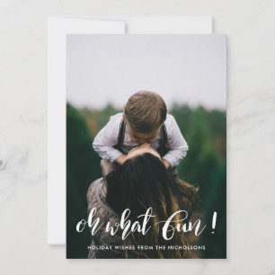Oh What Fun White Handwritten Holiday Photo Card