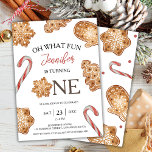 Oh What Fun | Winter Christmas Cookie 1st Birthday Invitation<br><div class="desc">Experience the joy of the season with our 'Oh What Fun | Winter Christmas Cookie 1st Birthday Invitation'. Make this special day merry and bright for your little one. Order now and let the festive celebrations begin!</div>