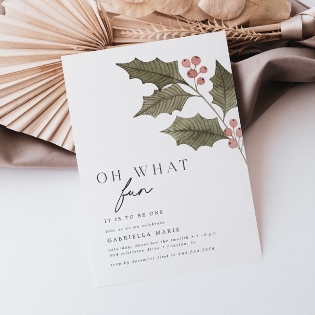 Oh What Fun Winter Kids Birthday Invitation (Creator Uploaded)