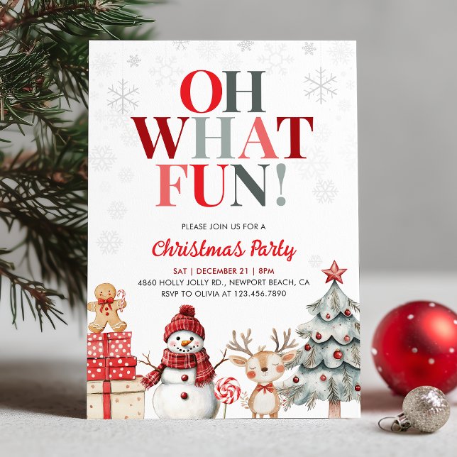 Oh What Fun Winter Wonderland Christmas Party Invitation (Creator Uploaded)