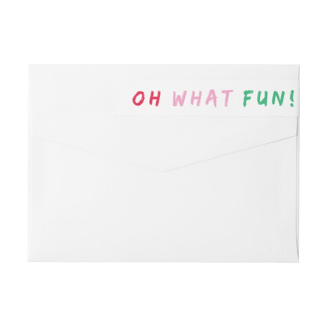 Oh what fun | Wrap around return address label (Back)
