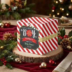 "Oh What Joy, It's A Boy!" Christmas Baby Shower Favour Box