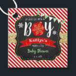 "Oh What Joy, It's A Boy!" Christmas Baby Shower Favour Tags<br><div class="desc">Celebrate in style with these cute and very trendy baby shower favour tags. This design is easy to personalise with your special event wording and your guests will be thrilled when they see these fabulous tags.</div>