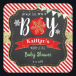 "Oh What Joy, It's A Boy!" Christmas Baby Shower Square Sticker<br><div class="desc">Celebrate in style with these trendy baby shower stickers. The design is easy to personalise with your own wording and your family and friends will be thrilled when they see these fabulous stickers. Matching items can be found in the collection.</div>