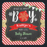 "Oh What Joy, It's A Boy!" Christmas Baby Shower Square Sticker<br><div class="desc">Celebrate in style with these trendy baby shower stickers. The design is easy to personalise with your own wording and your family and friends will be thrilled when they see these fabulous stickers. Matching items can be found in the collection.</div>