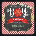 "Oh What Joy, It's A Boy!" Christmas Baby Shower Square Sticker<br><div class="desc">Celebrate in style with these trendy baby shower stickers. The design is easy to personalise with your own wording and your family and friends will be thrilled when they see these fabulous stickers. Matching items can be found in the collection.</div>
