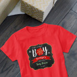 "Oh What Joy, It's A Boy!" Christmas Baby Shower T-Shirt<br><div class="desc">Celebrate your baby shower in style with this festive baby shower t-shirt. The design is easy to personalise with your own wording and your family and friends will be thrilled when they see this fabulous t-shirt. Matching party items can be found in the collection.</div>