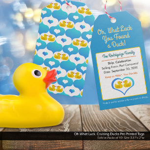 Oh What Luck. Cruising Ducks Pre-Printed Gift Tags