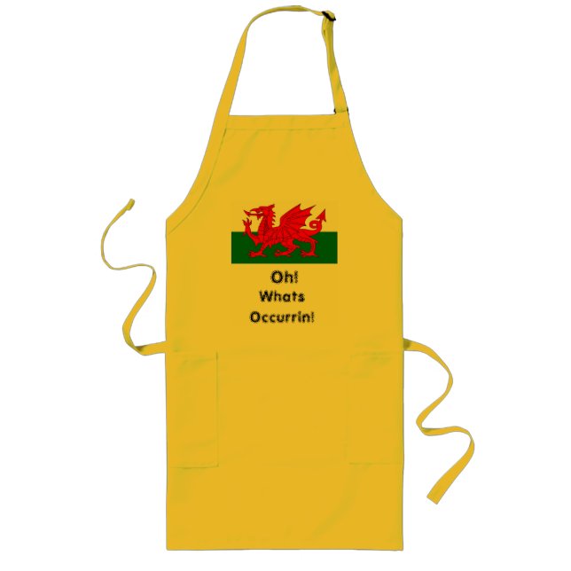 oh whats occurring welsh flag apron (Front)