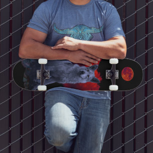 Oh Wolf Moon   Goth Werewolf Skateboard