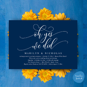 Oh Yes, We Did, Modern Wedding Dinner and Party Invitation