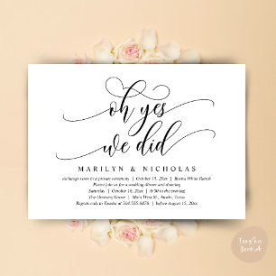 Oh Yes, We Did, Modern Wedding Dinner and Party Invitation