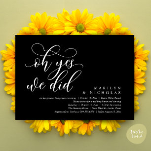 Oh Yes, We Did, Modern Wedding Dinner and Party Invitation