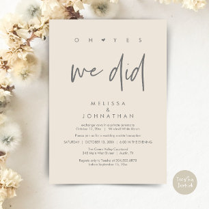 Oh yes we did, Wedding Reception Dinner Dancing Invitation
